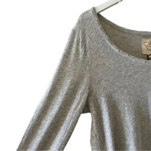 NWT Chaser REVOLVE SCOOP NECK W/ POCKET Long Sleeves Heather Gray  Top SZ M - Picture 6 of 10